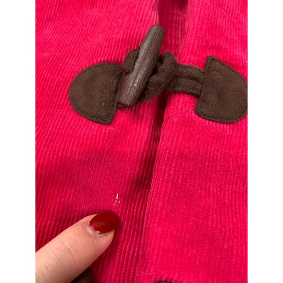 Gymboree Overcoat Girl's 9 Pink Hooded Toggle Closure Corduroy Faux Fur Cotton - Picture 9 of 16